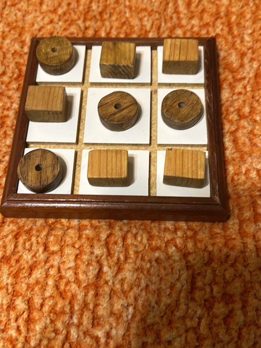 Wooden Tic-Tac-Toe Game Board - Natural Brown